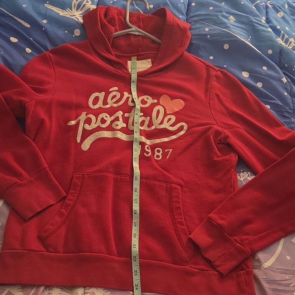 Aéropostale Women's Red Hoodie XL Logo Heart Sweatshirt  2000s mall brand XL